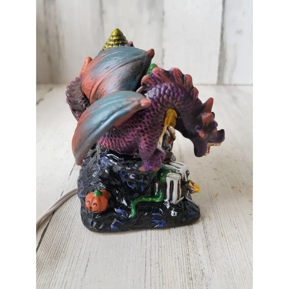 Vintage Dragon Castle ceramic wizard Halloween prop decor scary‎ skull